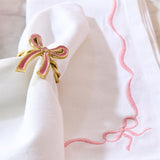 Holiday Bow-tiful Embroidered Bow Dinner Napkins