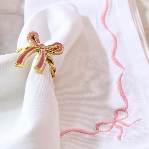 Holiday Bow-tiful Embroidered Bow Dinner Napkins