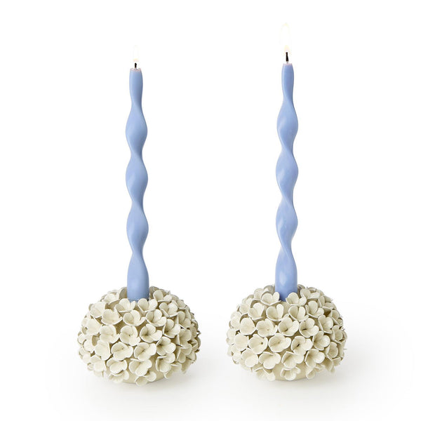 Hand-Crafted Hydrangea Flower Bud Vases / Taper Candle Holders