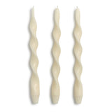 Twist and Glow Set of 3 Ivory 12" Twist Taper Candles in Gift Box