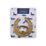 Gold Horseshoe Bottle Opener on Gift Card
