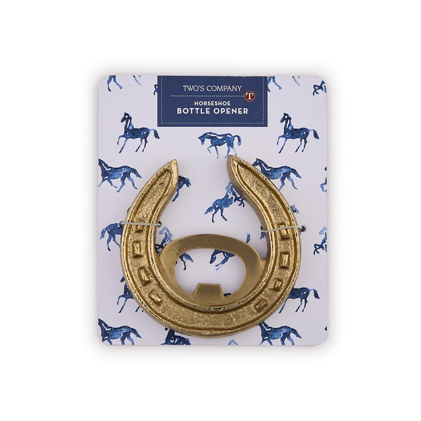 Gold Horseshoe Bottle Opener on Gift Card