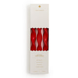Twist and Glow Set of 3 Red 12" Twist Taper Candles