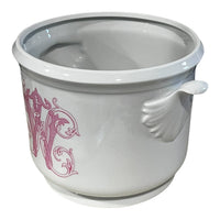 Champagne Porcelian Bucket- Pink Monogram A-Z