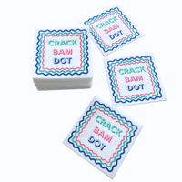 Mahjong Cocktail Napkins - 50-Pack | 5'' x 5'' folded Mahjongg Luxury, Linen-Feel, Disposable Drink Napkins| Eco-Friendly, Super Absorbent