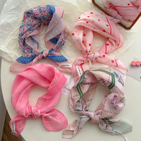 Pink fairy tale Floral Bandana Square scarf