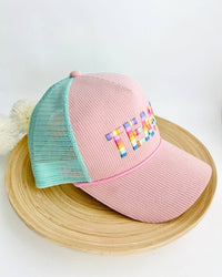 Corduroy Embroidered TEACH Hat | Teacher Trucker Hat