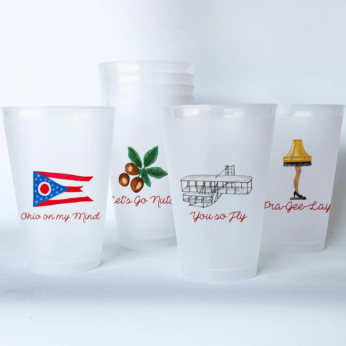 Ohio Shatterproof 20 oz Plastic Cups; set of 8