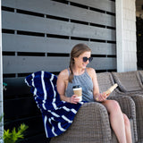Navy Stripe Blanket