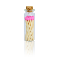 Small Match Bottles - Safety Matches in Jars - Pink