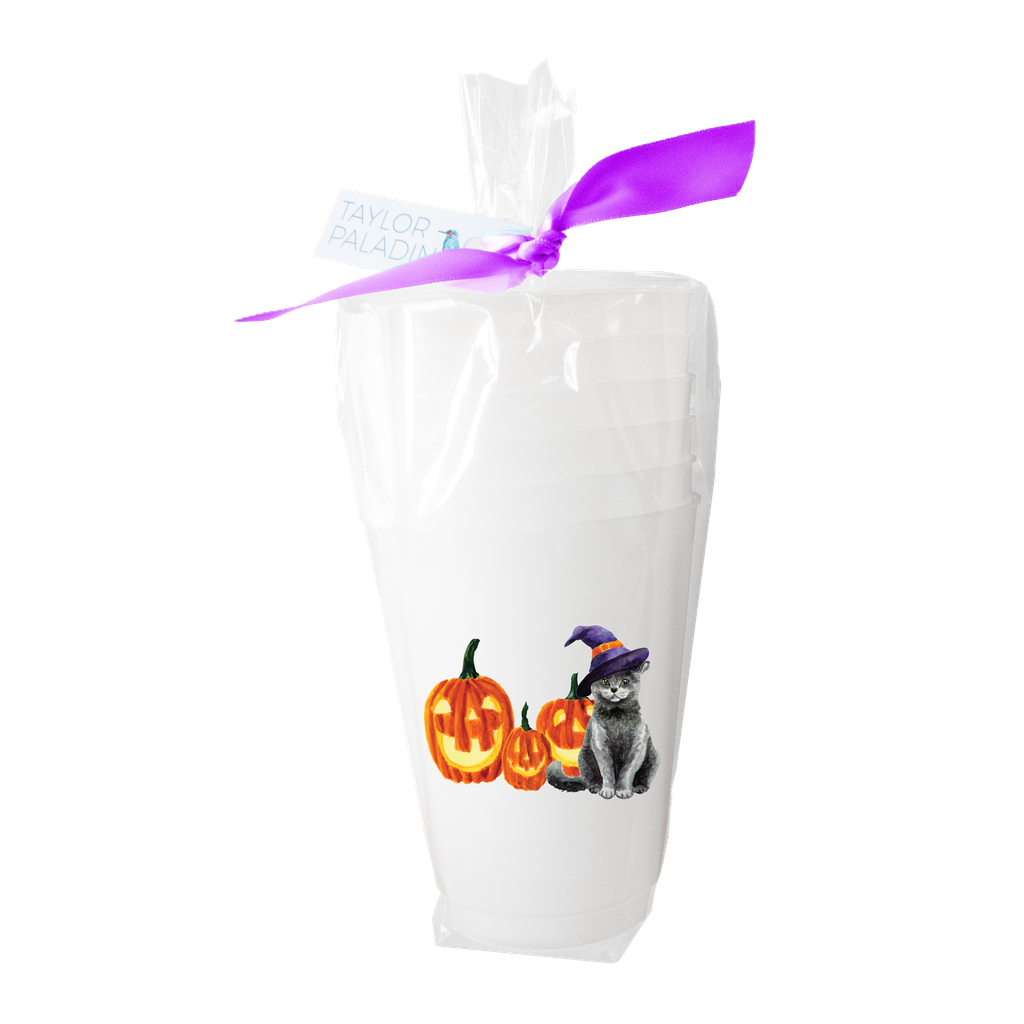 Halloween Cat Frosted Cups | Set of 8