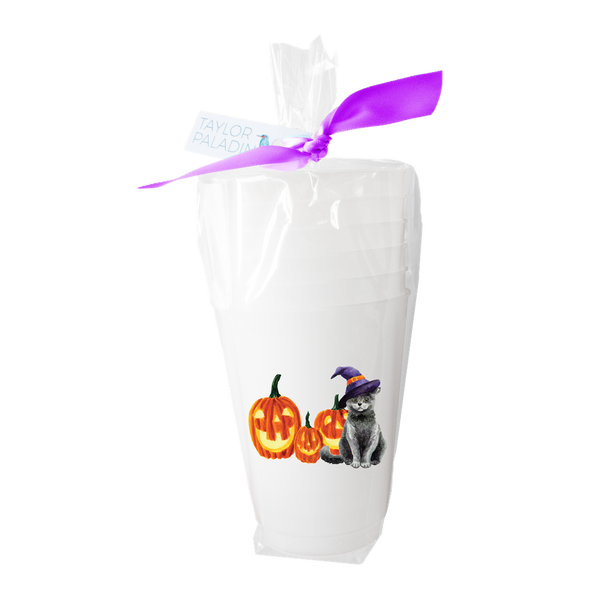 Halloween Cat Frosted Cups | Set of 8