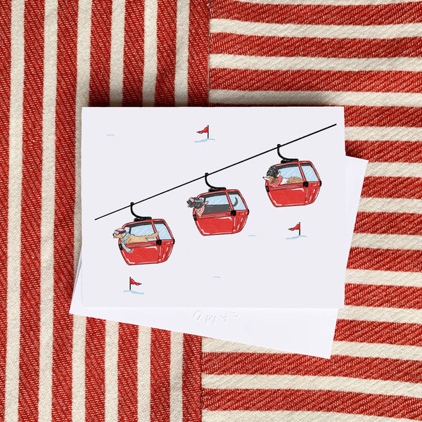 Dog Ski Gondolas Boxed Set of 8