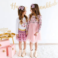 Hanukkah Long Sleeve Tutu Dress - Kids Tutu Dress - Holiday
