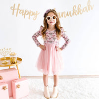 Hanukkah Long Sleeve Tutu Dress - Kids Tutu Dress - Holiday