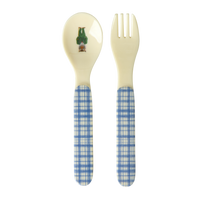 Baby Spoon and Fork - Blue - Nathalie Lété Print