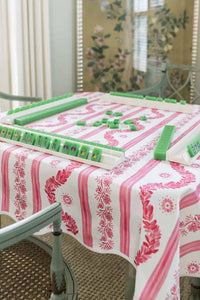 WHOLESALE Scalloped Square Table Topper | Boxwood Garden - Rose