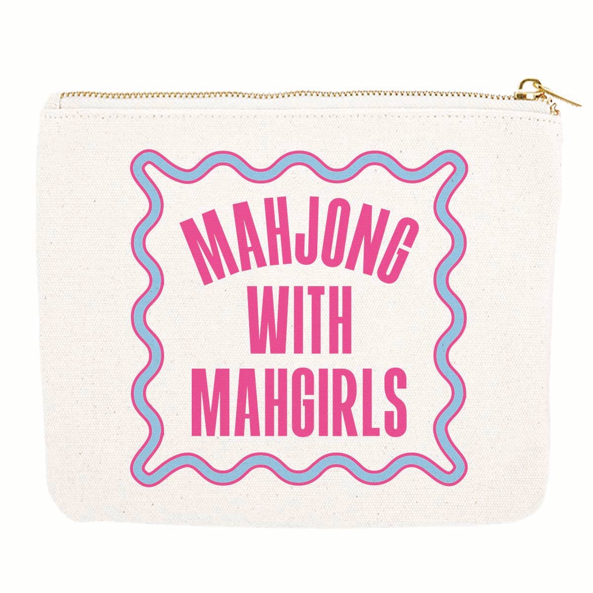 Mahjong Zipper Canvas Pouch | Mahjong With Mahgirls