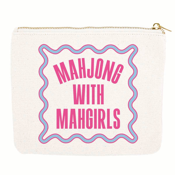 Mahjong Zipper Canvas Pouch | Mahjong With Mahgirls