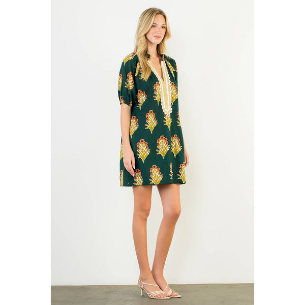 Floral Print V-Neck Dress