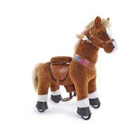PonyCycle Ride-On Brown Horse | Plush Animal Riding Pony Toy