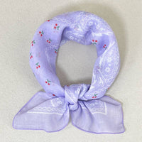 Cherry & Paisley Floral Bandana Head Wrap Square Scarf