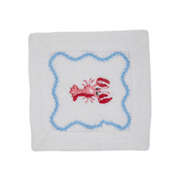 Embroidered Lobster Cocktail Napkins