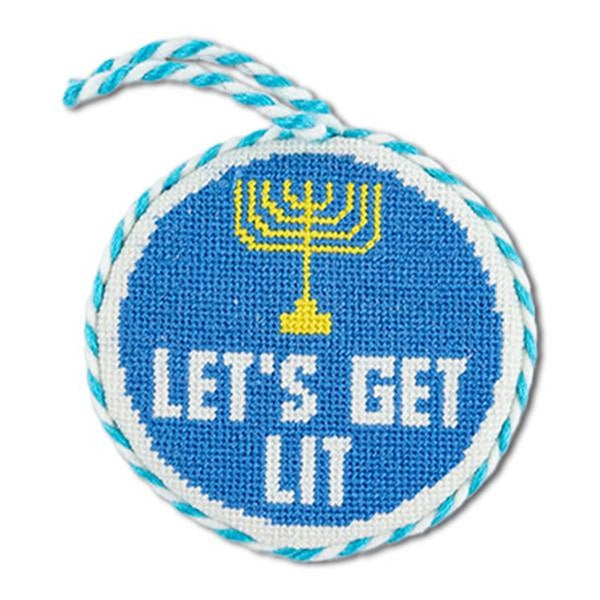 Needlepoint Ornament - Let's Get Lit