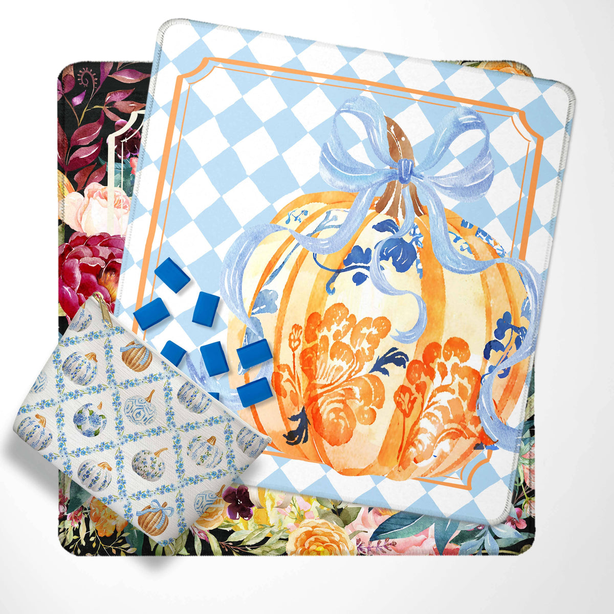 Fall, Halloween, Thanksgiving, Mahjong Mat, Neoprene