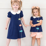 Gingham Embroidered Fish Dress