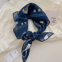 Pastoral Indigo Floral Bandana Square scarf
