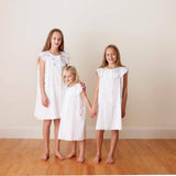 Wendy Whale White Cotton Dress - Embroidered