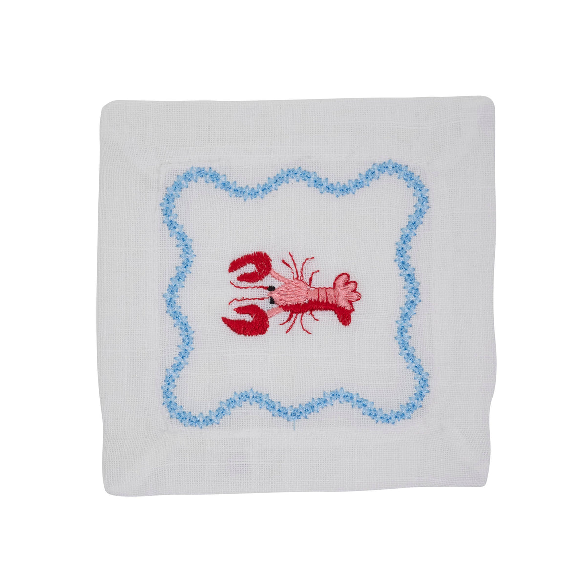 Embroidered Lobster Cocktail Napkins