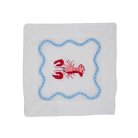 Embroidered Lobster Cocktail Napkins