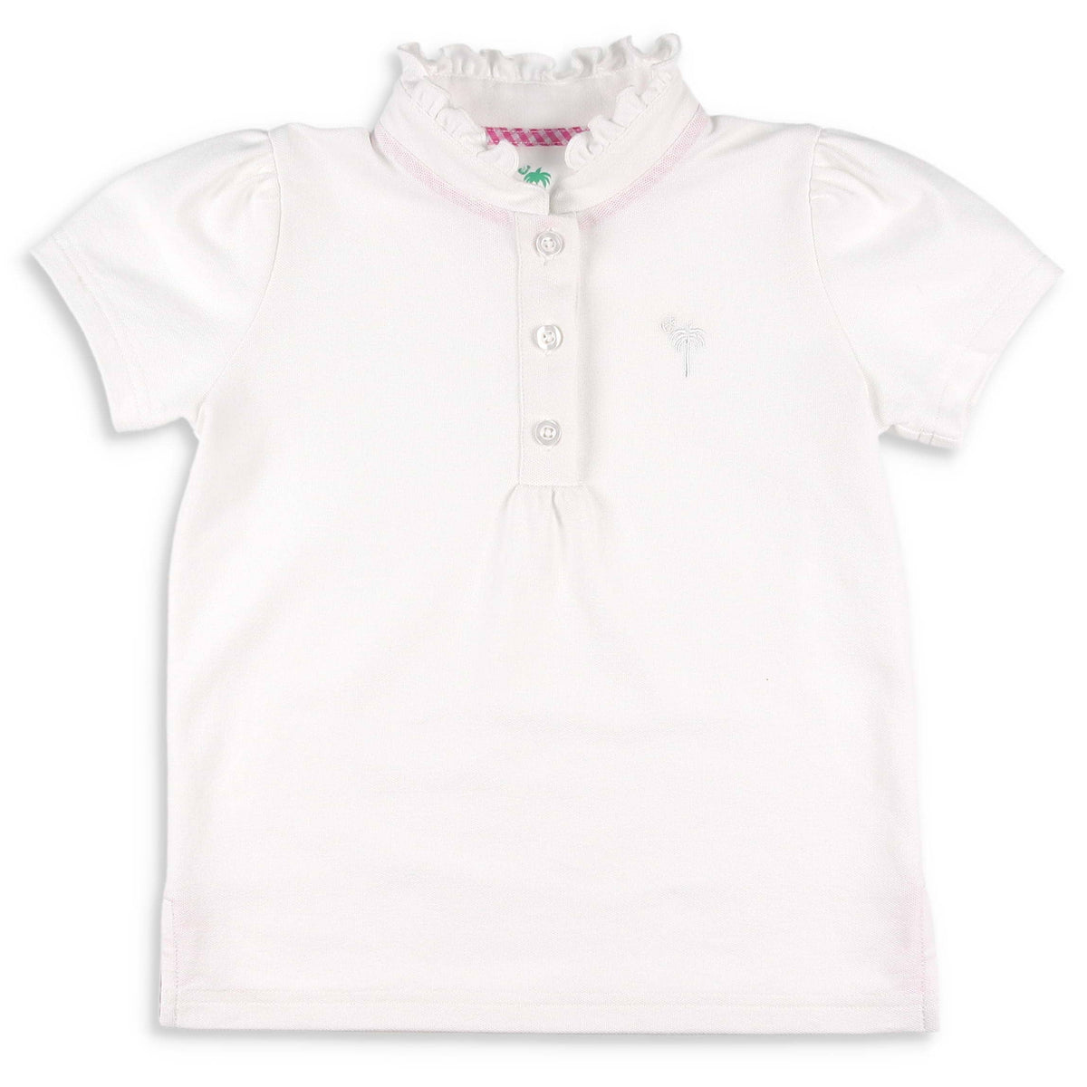 Girls Polo Top - White Pique