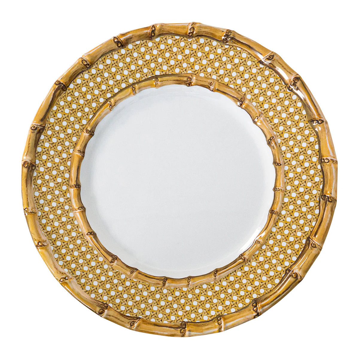 Caning Melamine Dinner Plate - Natural