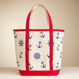 Nautical Print Everywhere Canvas Tote