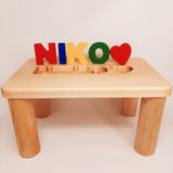 Personalized Puzzle Name Bench (Uper Case + 1 sign )