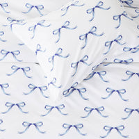 Bows Printed Cotton Percale Duvet Set