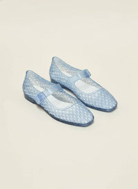 LISA Woven Jelly Mary Jane Flats Tapered Square Toe Trend Sh