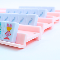 MAHJONG RACKS | Premium Acrylic | 4 Racks + 4 Pushers: Tortoiseshell