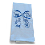 Towel - Big Chinoiserie Blue Bow on white