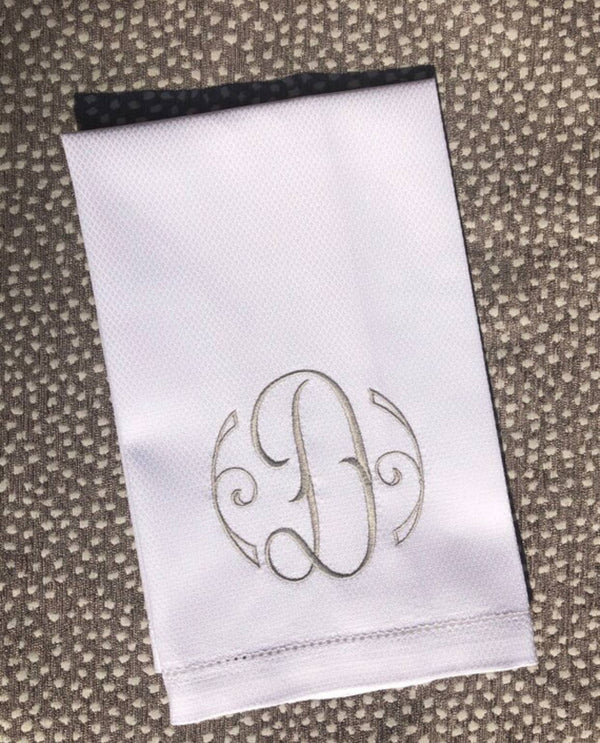 Arabesque Single Initial Huck Towel