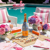 Pastel Blue Mahjong Champagne Bottle Wrap