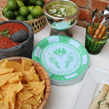 Lovebirds Josephine Salad and Dessert Plates - 8 per pack in Sky & Lima