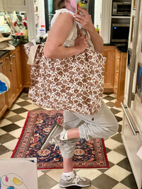 HOLY MAHJ x Tigre de Tartán Jumbo Slouchy Denim Tote, Bluest Blooms