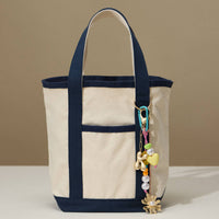 Everywhere-Carry Canvas Tote Bag with Charm Holder