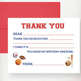 Kids Sports Fill in Thank You Note Card