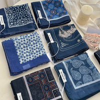 Pastoral Indigo Floral Bandana Square scarf