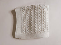 Luna + Luca Cable Knit Baby Blanket - White